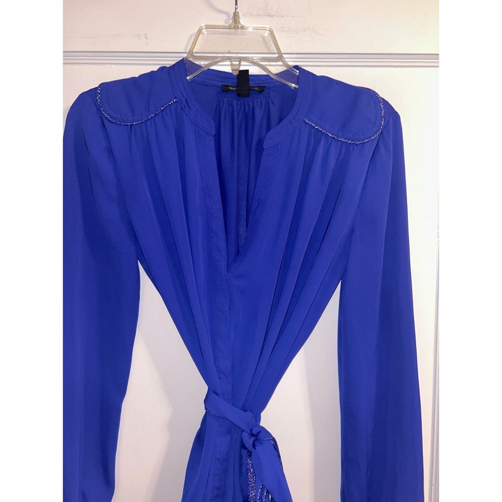 Mango MNG Long Sleeve Career Tie Top Shirt XS - Picture 2 of 5